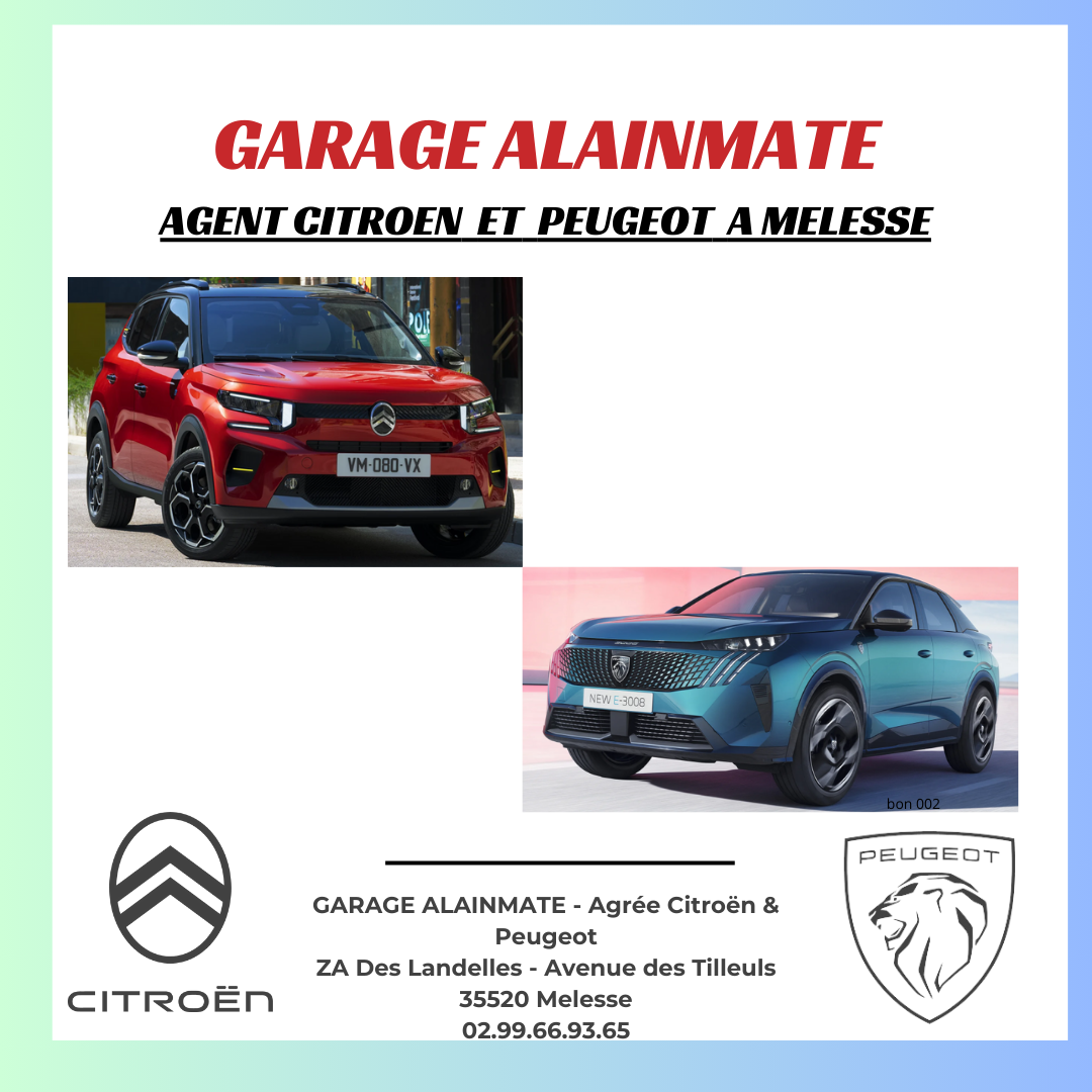 Logo GARAGE ALAINMATE | Agent Peugeot et Citroën à Melesse, en Ille-et-Vilaine (35)