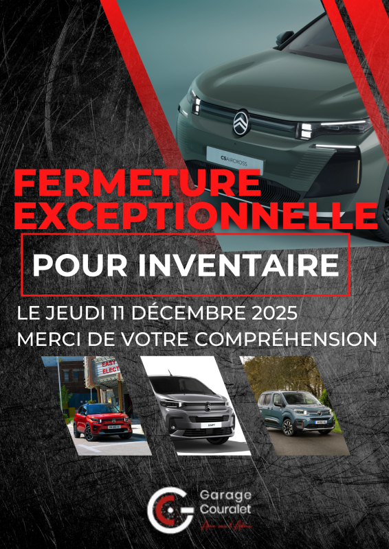 Fermeture exceptionnelle le 11 décembre 2025